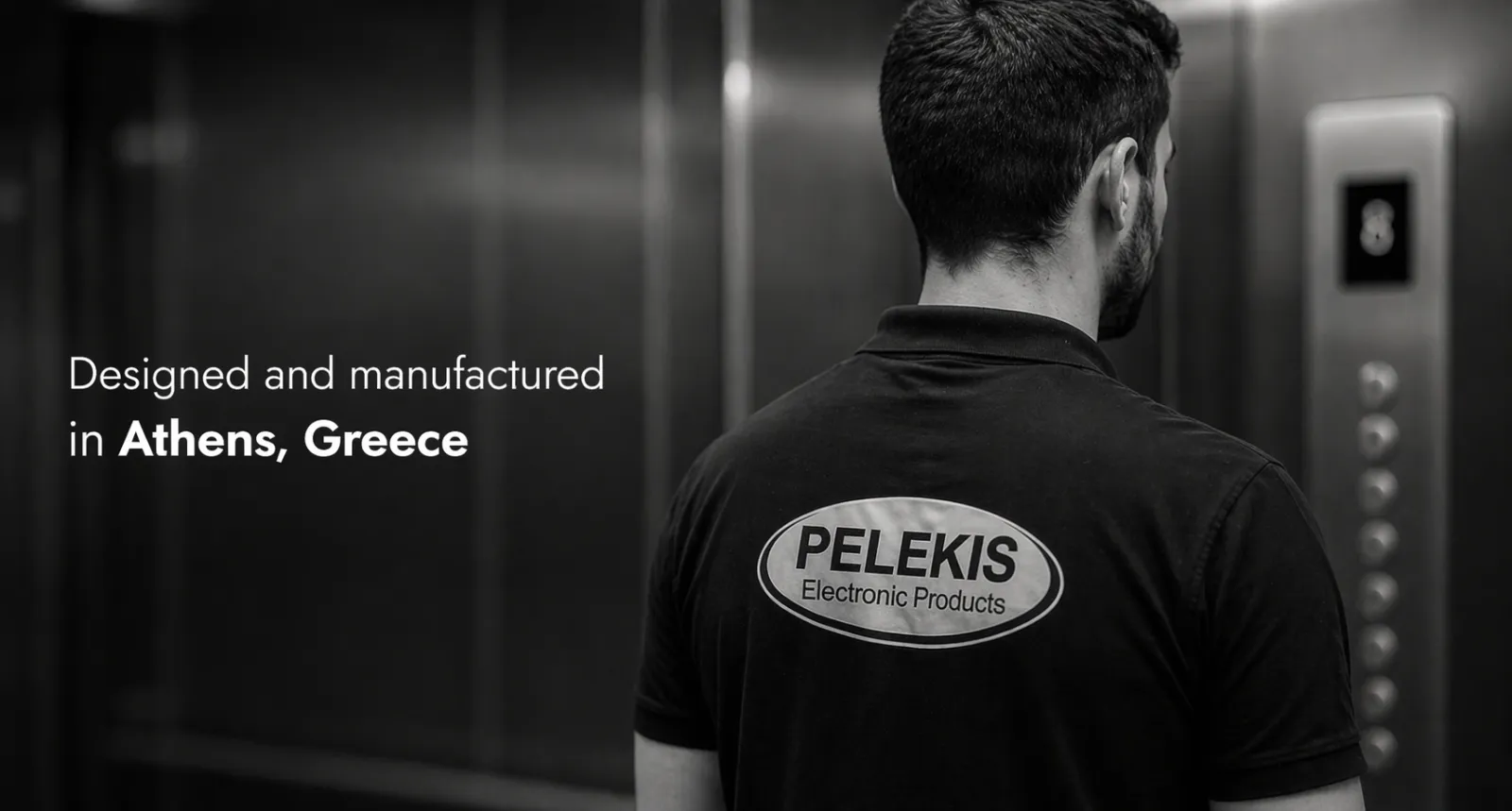 A Pelekis technician at a lift: designed and manufactured in Athens, Greece